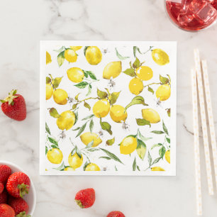 Servilleta De Papel De Cena Limones acuarela 5
