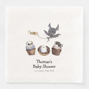 Servilleta De Papel De Cena Little Boo Halloween cupcake Baby Shower