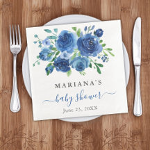 Lluvia de Novia Floral Azul Marino
