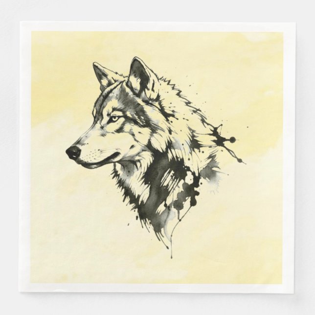 Servilleta De Papel De Cena Lobo (Anverso)