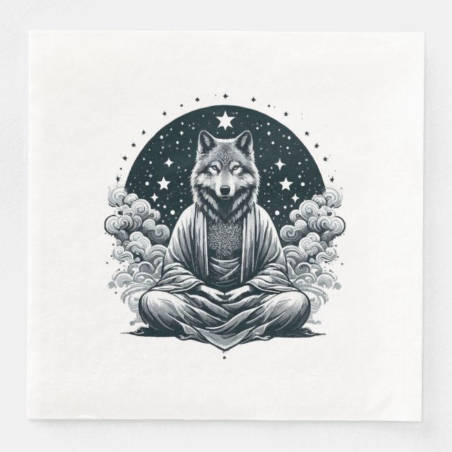 Servilleta De Papel De Cena Lobo Consciente (Anverso)