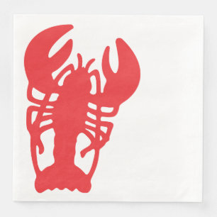Servilleta De Papel De Cena Lobster Rojo