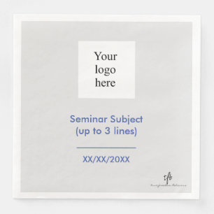 Servilleta De Papel De Cena Logo de seminario presencial azul medio y gris cla