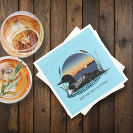 Servilleta De Papel De Cena Loon Sunset Blue