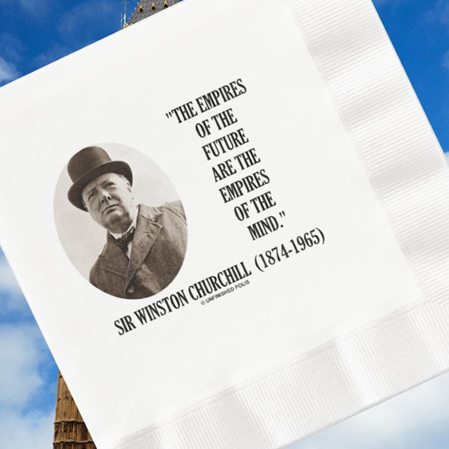 Servilleta De Papel De Cena Los Imperios Del Futuro Son Imperios Mente Churchi (Look to the future and inspire yourself at your next event with this Winston Churchill quote napkin)