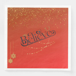 Servilleta De Papel De Cena Los Navidades rojos Napkin-Believe