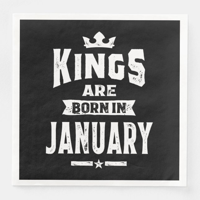Servilleta De Papel De Cena Los Reyes De Los Hombres Nacieron En Enero Regalos (Anverso)