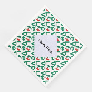 Servilleta De Papel De Cena LOVE Mexicano Baldosas Verdes