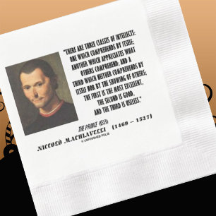 Servilleta De Papel De Cena Machiavelli Cita De Tres Clases De Intelectuales