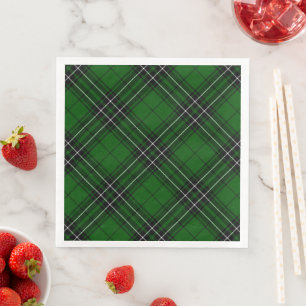 Servilleta De Papel De Cena MacLean Tartan Green y Black Plaid