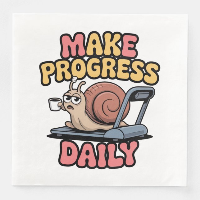 Servilleta De Papel De Cena Make Progress Daily (Anverso)