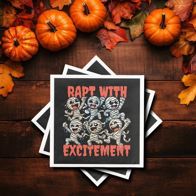 Servilleta De Papel De Cena Mamitas bailarinas divertidas violan con emoción (Dancing Mummies Rapt with Excitement Paper Napkins Cover Photo)