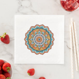 Servilleta De Papel De Cena mandala de varios colores