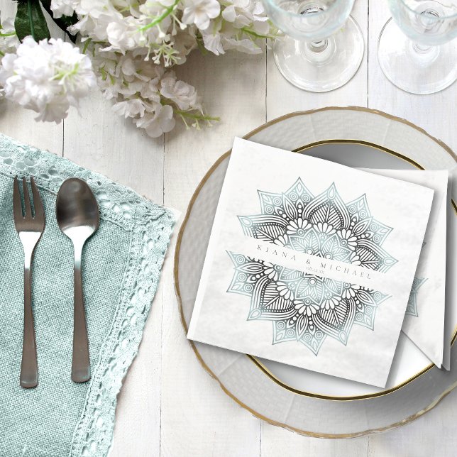 Servilleta De Papel De Cena Mandala Lace Boda Lt. Blue ID968 (Subido por el creador)