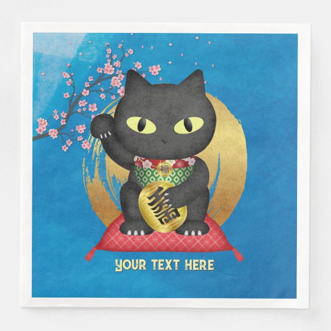 Servilleta De Papel De Cena Maneki Neko Lucky Poilue (Anverso)