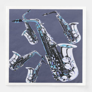 Servilleta De Papel De Cena Manía saxofónica
