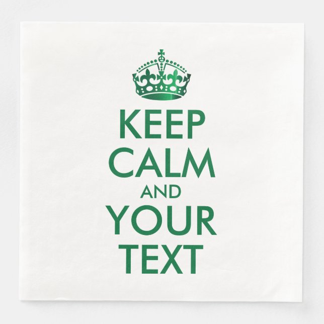 SERVILLETA DE PAPEL DE CENA MANTENER CALMA Y EL TEXTO (Anverso)