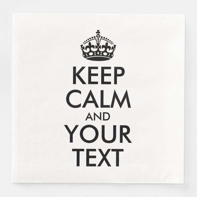 SERVILLETA DE PAPEL DE CENA MANTENER CALMA Y EL TEXTO (Anverso)