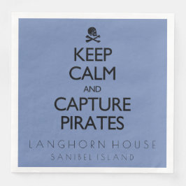 Servilleta De Papel De Cena Mantener la calma y capturar piratas de forma pers