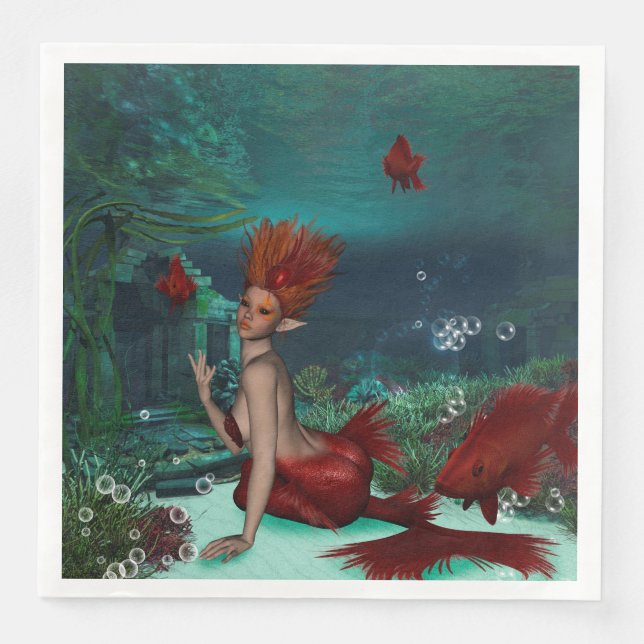 Servilleta De Papel De Cena Maravillosa sirena (Anverso)