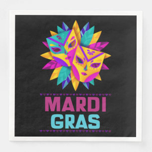 Servilleta De Papel De Cena Mardi Gras Máscaras de papel
