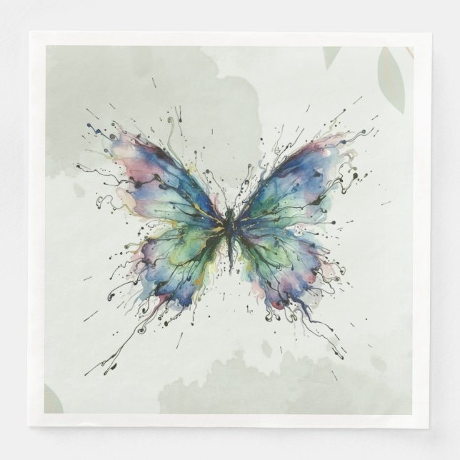 Servilleta De Papel De Cena Mariposa (Anverso)