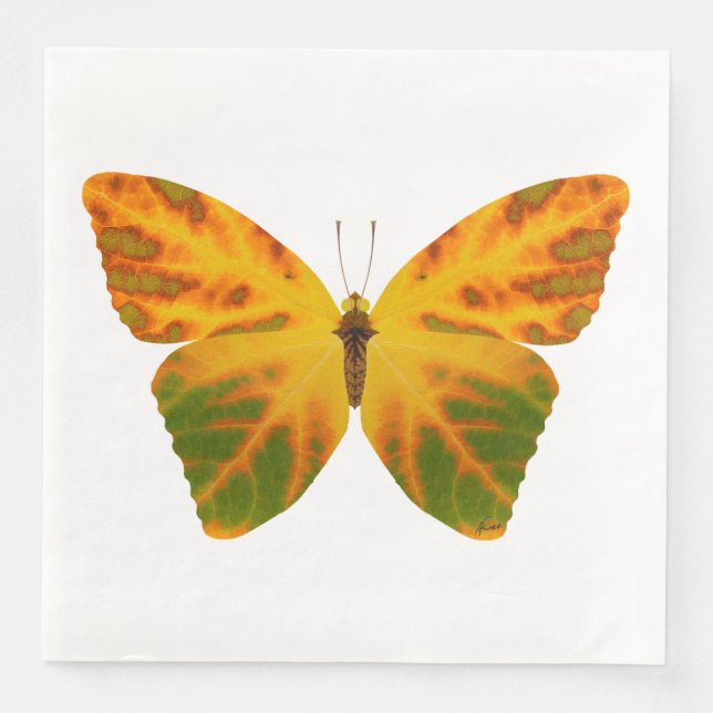 Servilleta De Papel De Cena Mariposa Aspen Leaf 1 (Anverso)