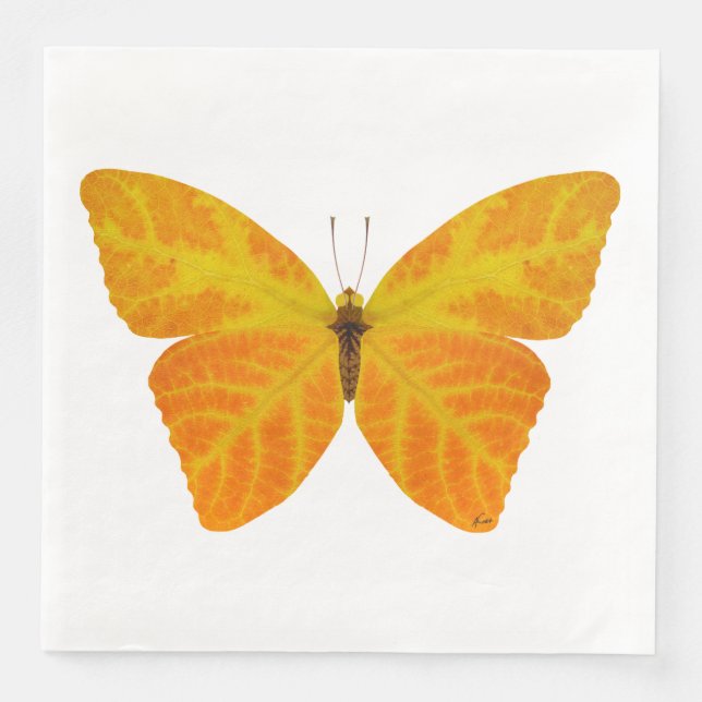 Servilleta De Papel De Cena Mariposa Aspen Leaf 3 (Anverso)