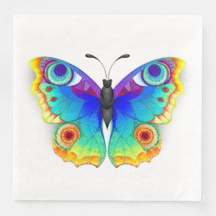 Servilleta De Papel De Cena Mariposa de ojo de pavo real arcoíris