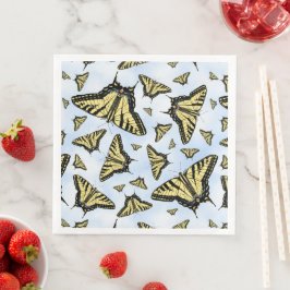Servilleta De Papel De Cena Mariposas Cola de Golondrina Amarillas Cielo Azul
