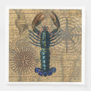 Servilleta De Papel De Cena Marisco de langosta Maine Classic Ocean