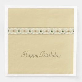 Servilleta De Papel De Cena Marrón Claro Con Floral Delicada