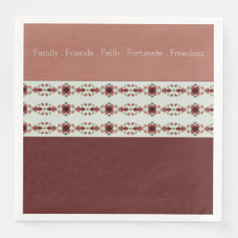 Servilleta De Papel De Cena Marrón con acento floral