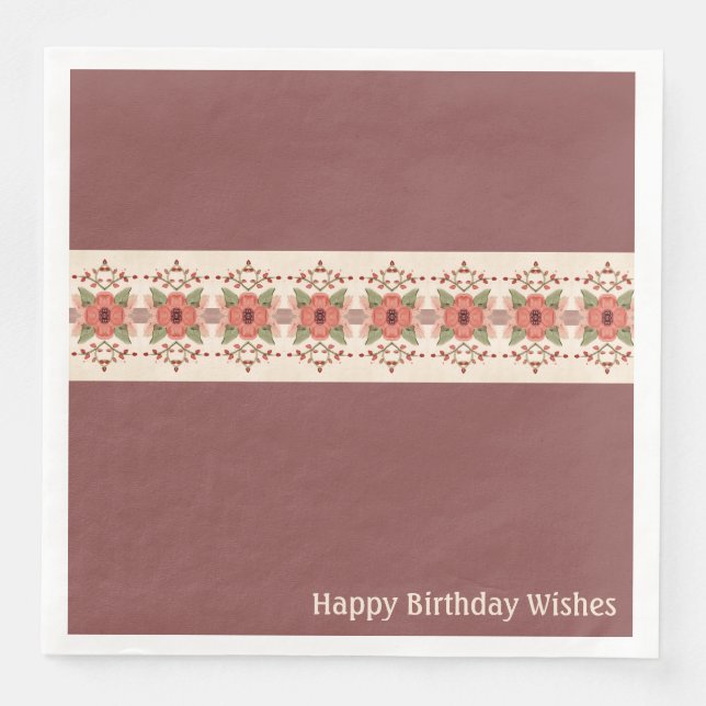 Servilleta De Papel De Cena Marrón con crema (Anverso)