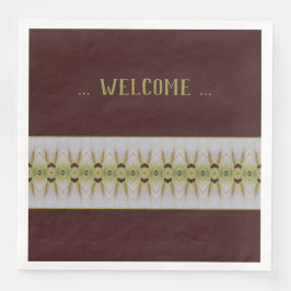 Servilleta De Papel De Cena Marrón con verde limón