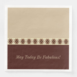 Servilleta De Papel De Cena Marrón Oscuro Y Oro