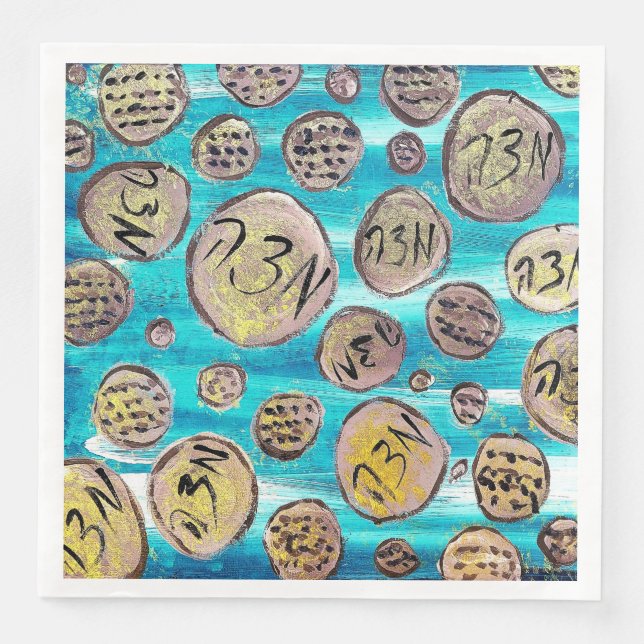 Servilleta De Papel De Cena Matzah moderno y alegre (Anverso)