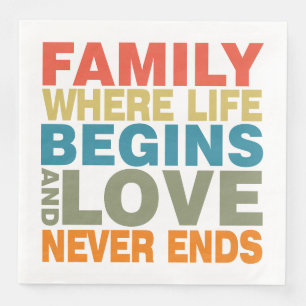 Servilleta De Papel De Cena Mensaje de familia