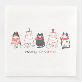 Servilleta De Papel De Cena Meowy Navidades Cats