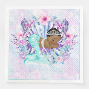 Servilleta De Papel De Cena Mermaid Baby Shower Napkins