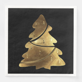 Servilleta De Papel De Cena Merry Christmas Tree Elegant Moda Faux Relieve met