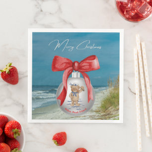 Servilleta De Papel De Cena Merry Coastal Navidades Hilton Head Island Beach