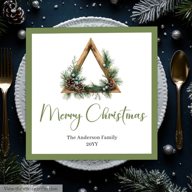 Servilleta De Papel De Cena Minimalist Bohemian Botanical Holiday Napkins (Minimalist Bohemian Botanical Holiday Napkins)