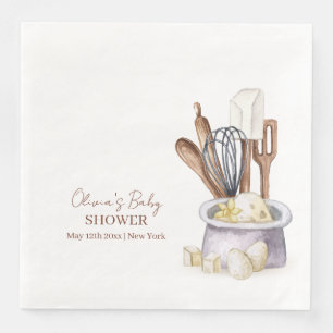 Servilleta De Papel De Cena Minimalista Boho Bakery Chef Baby Shower