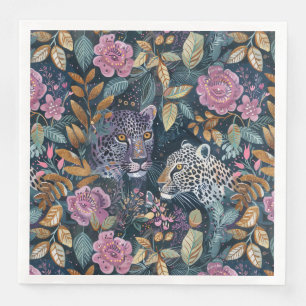 Servilleta De Papel De Cena Moda Leopard floral