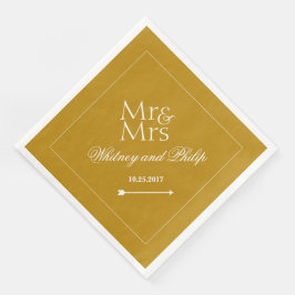 Servilleta De Papel De Cena Moda personalizada Boda de bienvenida de oro