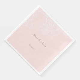 Servilleta De Papel De Cena Moda rosa Vintage Elegante Boda de encaje