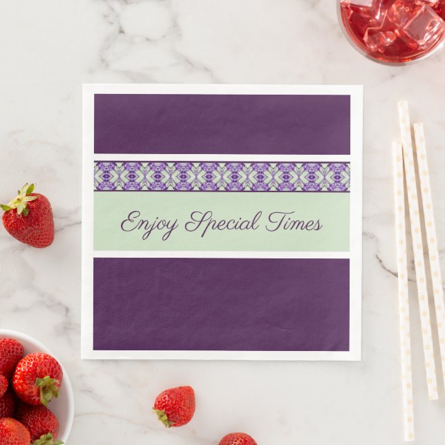 Servilleta De Papel De Cena Moderno Plum Púrpura Patterado (In situ)