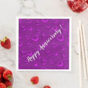 Servilleta De Papel De Cena Moderno y de lujo Purpurina Purple Heart