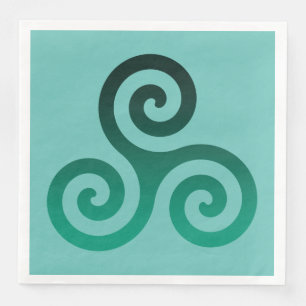 Servilleta De Papel De Cena Moneda de símbolo celta de la época verde de Trisk